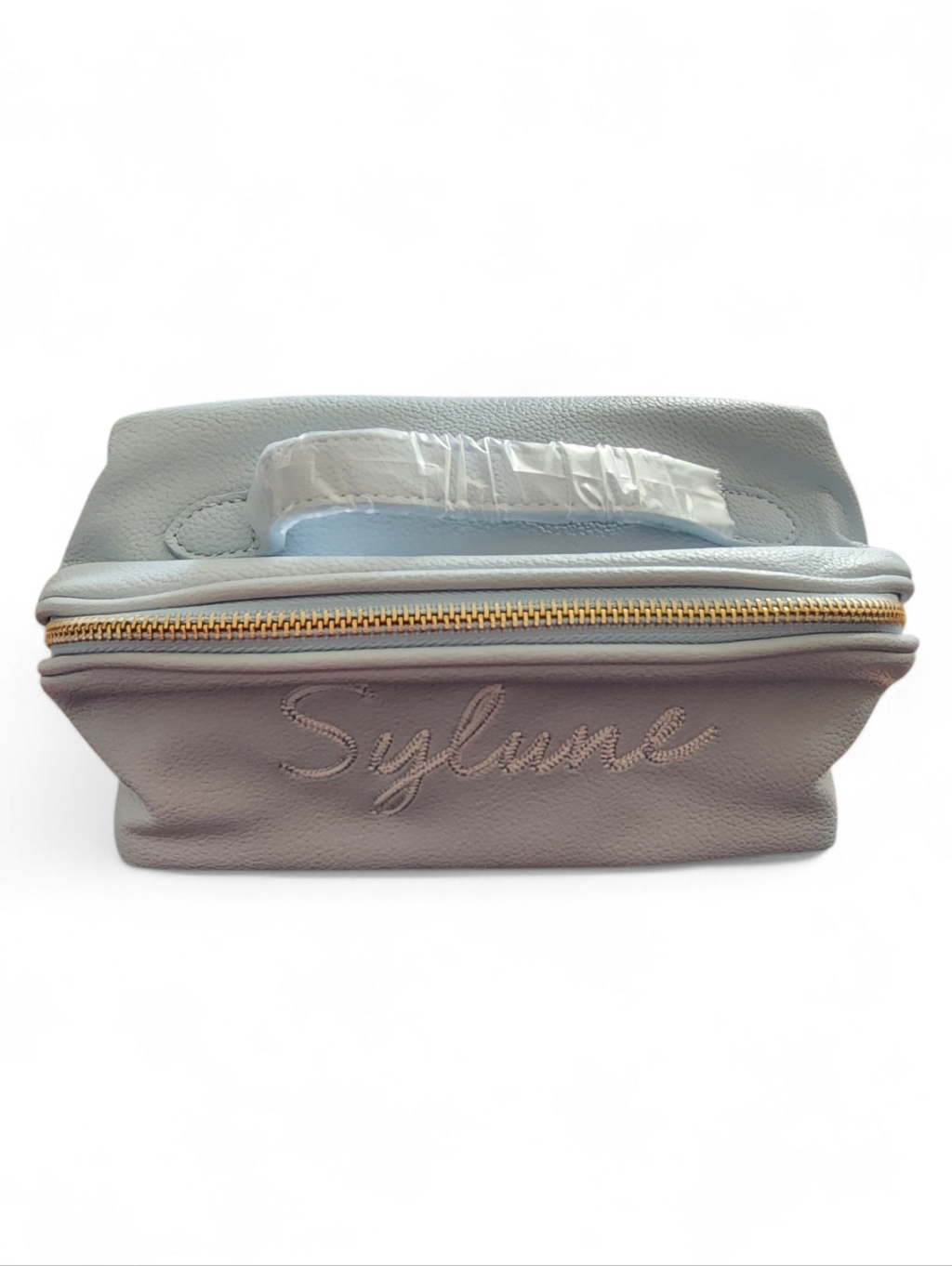 Givvy Leather Travel Pouch In Light Blue